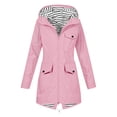 thumbnail image 1 of XFLWAM Rain Jacket for Women Waterproof Lightweight Windbreaker Jacket with Hood Travel Hiking Raincoat with Pockets Pink L, 1 of 8