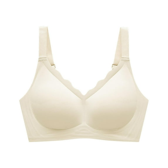 XFLWAM Scalloped Everyday Bra for Women Comfortable Wireless Bras Soft Wireless Breathable Full Coverage Bralette