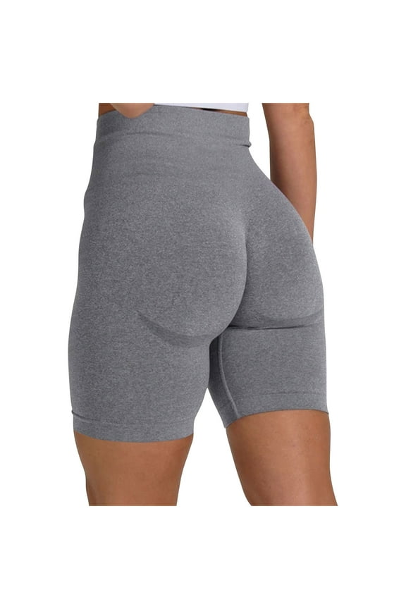 Scrunch Butt Lifting Workout Shorts for Women High Waisted Butt Lift Yoga Gym Seamless Booty Shorts Gray S
