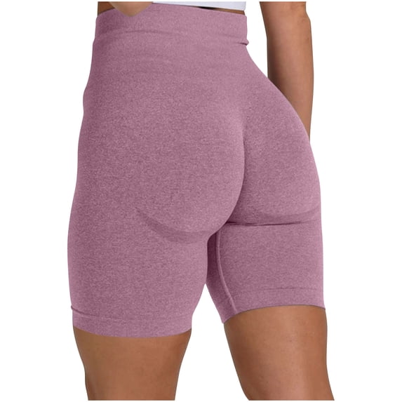 XFLWAM Scrunch Butt Lifting Workout Shorts for Women High Waisted Butt Lift Yoga Gym Seamless Booty Shorts Red S