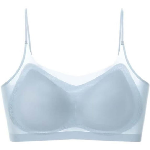 XFLWAM Seamless Ultra-Thin Ice Silk Bra, Breathable Ice Silk Daily Bra with Removable Pads Plus Size Comfortable Bra