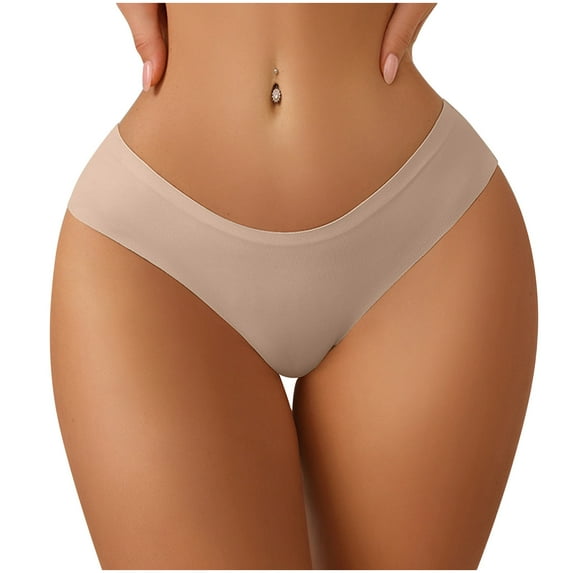 XFLWAM Seamless Underwear for Women Bikini Panties No Show Stretch Underwear Breathable Briefs Beige XL