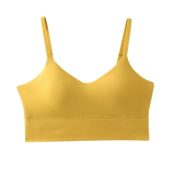 XFLWAM Sports Bras for Women Adjustable Spaghetti Straps Bralette Padded Yoga Bra Basic Wireless Bra Camisole