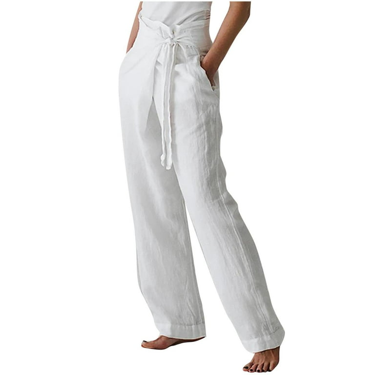 XFLWAM Spring Summer Long Straight Wide Leg Trousers with