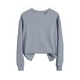 thumbnail image 1 of XFLWAM Sweatshirt for Women Casual Solid Color Crewneck Long Sleeve Basic Tunic Tops Loose Fit Pullover Tee Shirt Gray S, 1 of 6