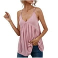 thumbnail image 1 of XFLWAM Tank Top for Womens Sleeveless V Neck Ruffle Hem Cami Tops Summer Flared Peplum Camisole Shirts, 1 of 6