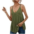 thumbnail image 1 of XFLWAM Tank Top for Womens Sleeveless V Neck Ruffle Hem Cami Tops Summer Flared Peplum Camisole Shirts, 1 of 6
