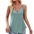 thumbnail image 1 of XFLWAM Tank Tops for Women Spaghetti Strap Tops V Neck Zipper Sleeveless Camisole Sexy Casual Summer Trendy Cami Shirts, 1 of 7