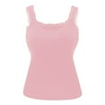 thumbnail image 1 of XFLWAM Tank Tops with Built in Bras Lace Trim Spaghetti Strap Camisole Casual Padded Sleeveless Ribbed T Shirts, 1 of 9