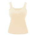 thumbnail image 1 of XFLWAM Tank Tops with Built in Bras Lace Trim Spaghetti Strap Camisole Casual Padded Sleeveless Ribbed T Shirts, 1 of 9
