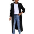 thumbnail image 1 of XFLWAM Trench Coats for Women Oversized Lapel Double Breasted Pea Coat Winter Wool Blend Jacket Trench Coat Long Coat Black L, 1 of 9