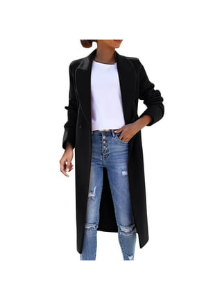Frontwalk Ladies Belted Long Sleeve Trench Coats Double Breasted