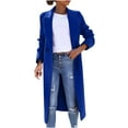 thumbnail image 1 of XFLWAM Trench Coats for Women Oversized Lapel Double Breasted Pea Coat Winter Wool Blend Jacket Trench Coat Long Coat Blue XXXL, 1 of 8