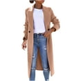 thumbnail image 1 of XFLWAM Trench Coats for Women 2022 Oversized Lapel Double Breasted Pea Coat Winter Wool Blend Jacket Trench Coat Long Coat Khaki S, 1 of 8