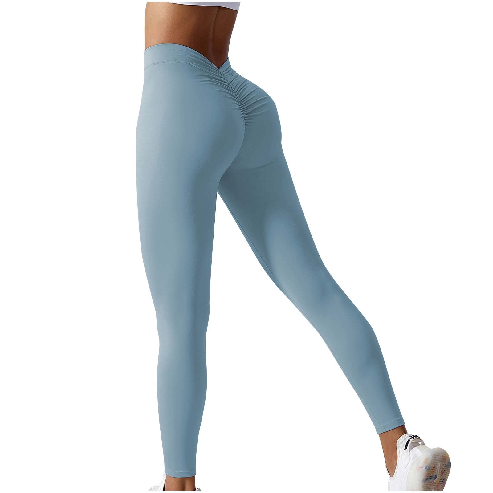 XFLWAM Scrunch Butt Lifting Workout Leggings for Women Seamless High  Waisted Smile Contour Yoga Pants Blue L 