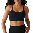 thumbnail image 1 of XFLWAM V Neck Strappy Sports Bras for Women Thin Spaghetti Strap Padded Bra Sexy Wireless Yoga Bra Crop Top, 1 of 5