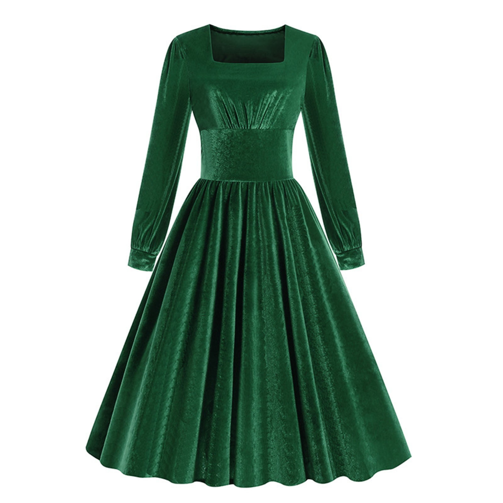XFLWAM Wedding Guest Dress for Women Velvet Square Neck