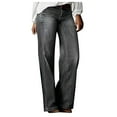 thumbnail image 1 of XFLWAM Wide Leg Jeans for Women Stretch Mid Waist Baggy Jeans Boot Cut Jeans Denim Pants Without Belt Gray XXL, 1 of 6
