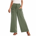 thumbnail image 1 of XFLWAM Wide Leg Pants for Women High Wasited Baggy Palazzo Pants Casual Pull On Bell Bottom Smocked Elastic Waist Pants, 1 of 8