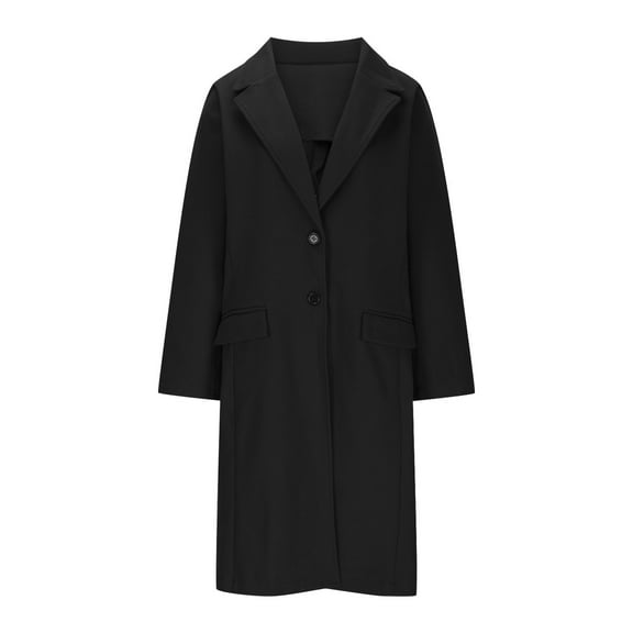 XFLWAM Winter Coats for Women Double Breasted Midi Wool Blend Pea Coats Blazer Jackets for Women Winter Long Sleeve Coat XL