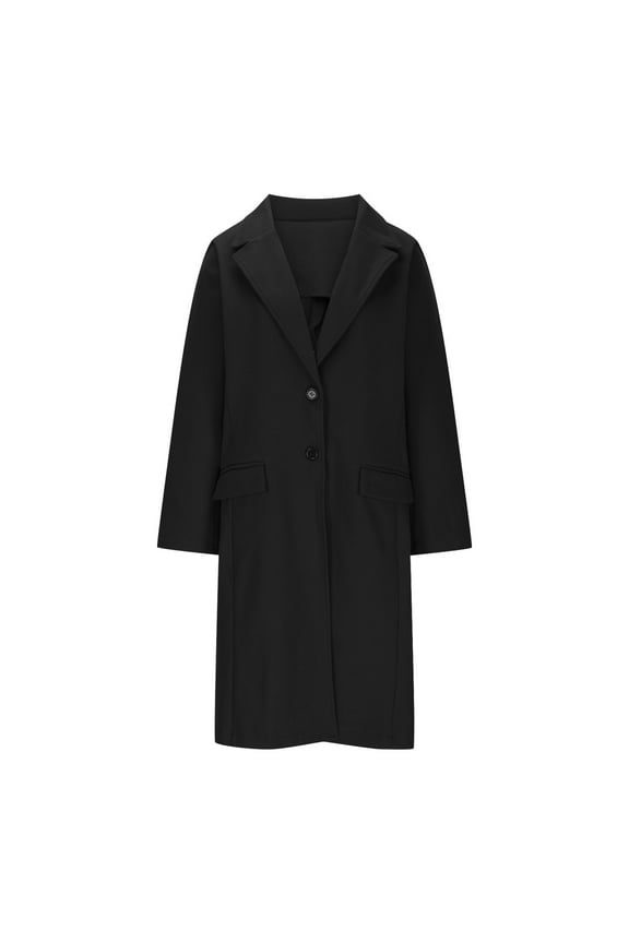 Winter Coats for Women Double Breasted Midi Wool Blend Pea Coats Blazer Jackets for Women Winter Long Sleeve Coat XL