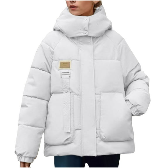 XFLWAM Winter Puffer Coats for Women Lightweight Puffer Jackets Packable Hooded Zip Up Puffy Jacket XXL