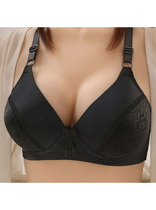 Bras for Women No Underwire,Middle-Aged Elder Woman Embroidered Gathering  Bra,Full Coverage Push-Up T-Shirt Bra : : Clothing, Shoes 