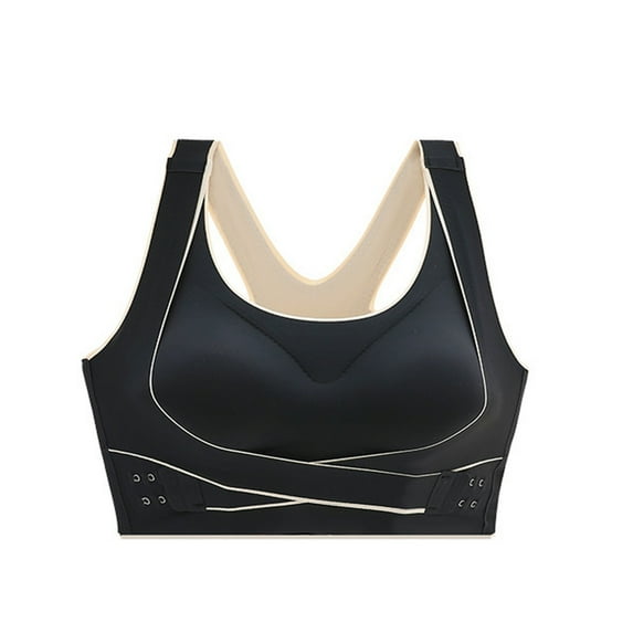 XFLWAM Wireless Bras for Women Push up Seamless Comfy Posture Corrector Sports Daliy Bra Front Criss Cross Bras Side Buckle Underwear