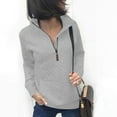thumbnail image 1 of XFLWAM Women Fashion Quilted Pattern Lightweight Zipper Long Sleeve Plain Casual Ladies Sweatshirts Pullovers Shirts Tops Gray L, 1 of 6
