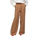 thumbnail image 1 of XFLWAM Women High Waist Casual Wide Leg Long Palazzo Pants Button Down Loose Business Work Office Trousers with Pockets Khaki M, 1 of 9