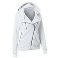 thumbnail image 1 of XFLWAM Women Hoodie Zip Up Jacket Warm Winter Coat Casual Sweater Coat White L, 1 of 3