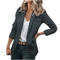 thumbnail image 1 of XFLWAM Women Thin Button Long Sleeve Tops Blouse Shirt Spring Models Solid Small Suit Top Dark Gray 3XL, 1 of 8