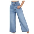 thumbnail image 1 of XFLWAM Women Wide Leg Jeans High Waist Baggy Jeans Loose Boyfriend Jeans Denim Pants Y2K Sky Blue S, 1 of 7