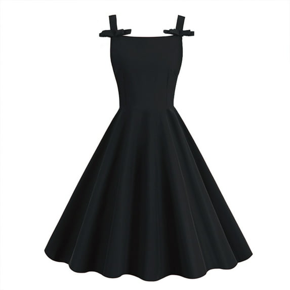 XFLWAM Women's 1950's Vintage Dresses Party Cocktail Dress Sleeveless A-Line Audrey Hepburn Swing Tea Dress Vintage Party Dress