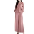 thumbnail image 1 of XFLWAM Women's 2 Piece Outfits Sweatsuit Puff Long Sleeve V Neck Sweatshirt Top and Wide Leg Pants Sets Tracksuit Lounge Sets Pink XXL, 1 of 7
