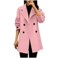 thumbnail image 1 of XFLWAM Women's Basic Wool Blend Pea Coats Double Breasted Wool Blend Pea Coats Blazer Warm Winter Jackets, 1 of 6