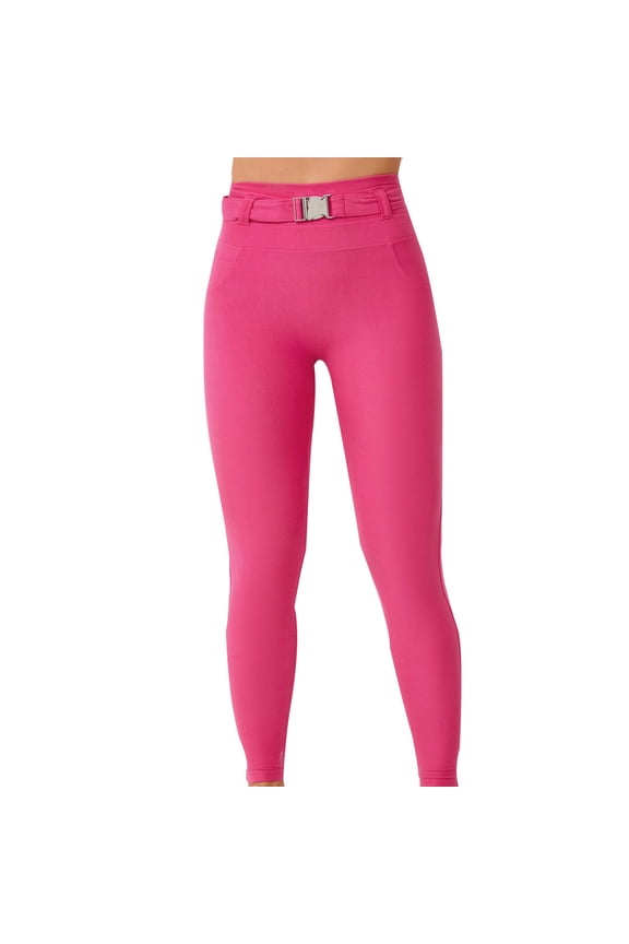 Women's Belted Leggings High Waisted Buttery Soft Stretch Butt Lifting Solid Color Workout Yoga Pants