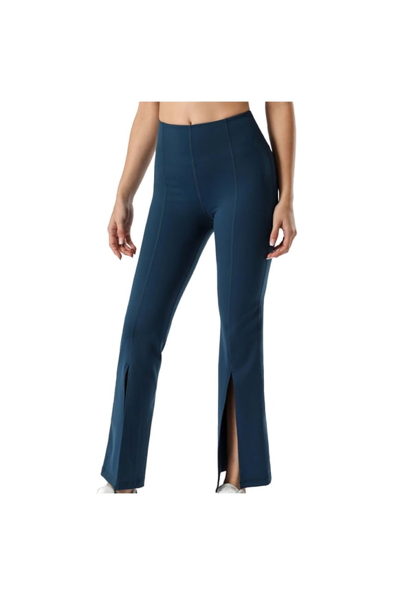 Women's Bootcut Yoga Pants Split Hem Flare Leggings High Waisted Yoga Pants Workout Bell Bottom Pants