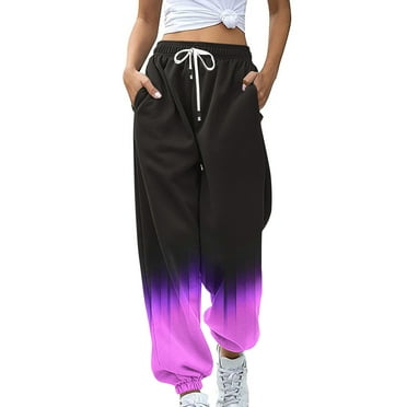 XFLWAM Women's Bottom Sweatpants Pockets High Waist Sporty Gym Athletic Fit Jogger Pants Lounge Trousers Pink S