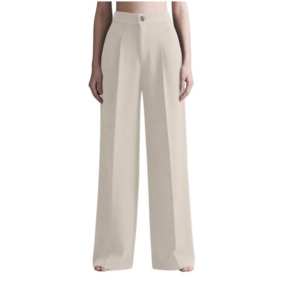 XFLWAM Women's Casual Dress Pants High Waisted Straight Wide Leg Pants Business Work Slacks Trousers with Pockets