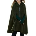 thumbnail image 1 of XFLWAM Women's Cloak Hood Wool-Blend Cape Coat Winter Cardigans Plus Size Thick Coat Jackets, 1 of 8