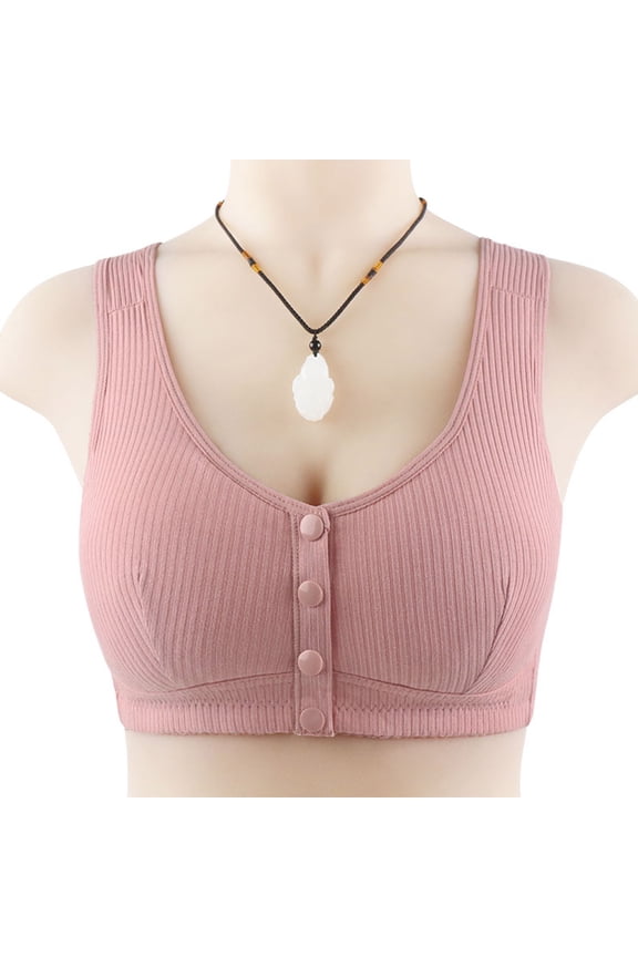 Women's Daisy Bra,Sports Push Up Bras for Women No Underwire High Support Front Closure Lisa Charm Daisy Bras Front Snaps Pink 50C