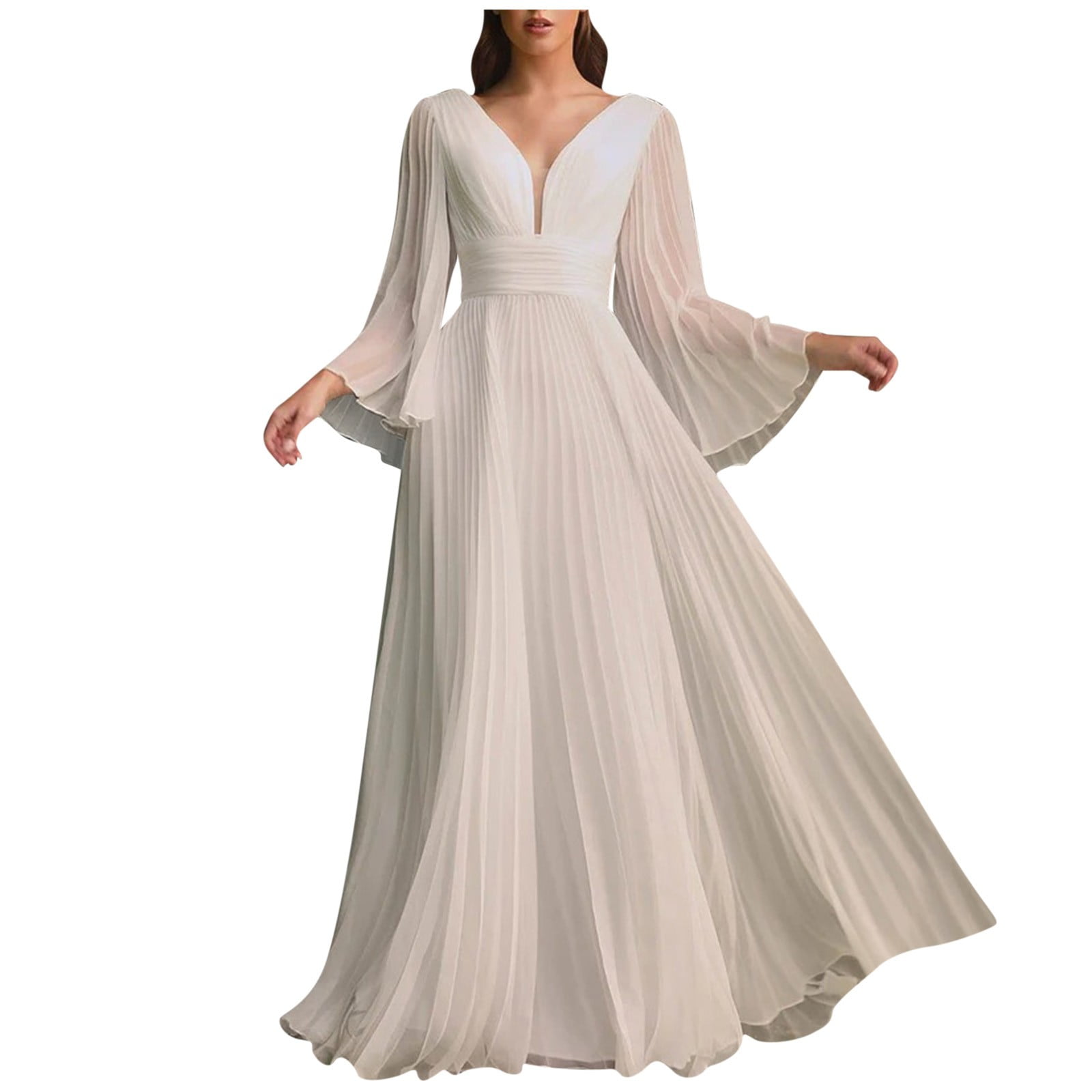 Elegant V-neck Low Back Hepburn Style Long Velvet Dress 