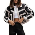 thumbnail image 1 of XFLWAM Women's Faux Leather Shearing Moto Jacket Long Sleeve Lapel Sherpa Lined Crop Cardigan Winter Coat Outerwear Shacket Black S, 1 of 7
