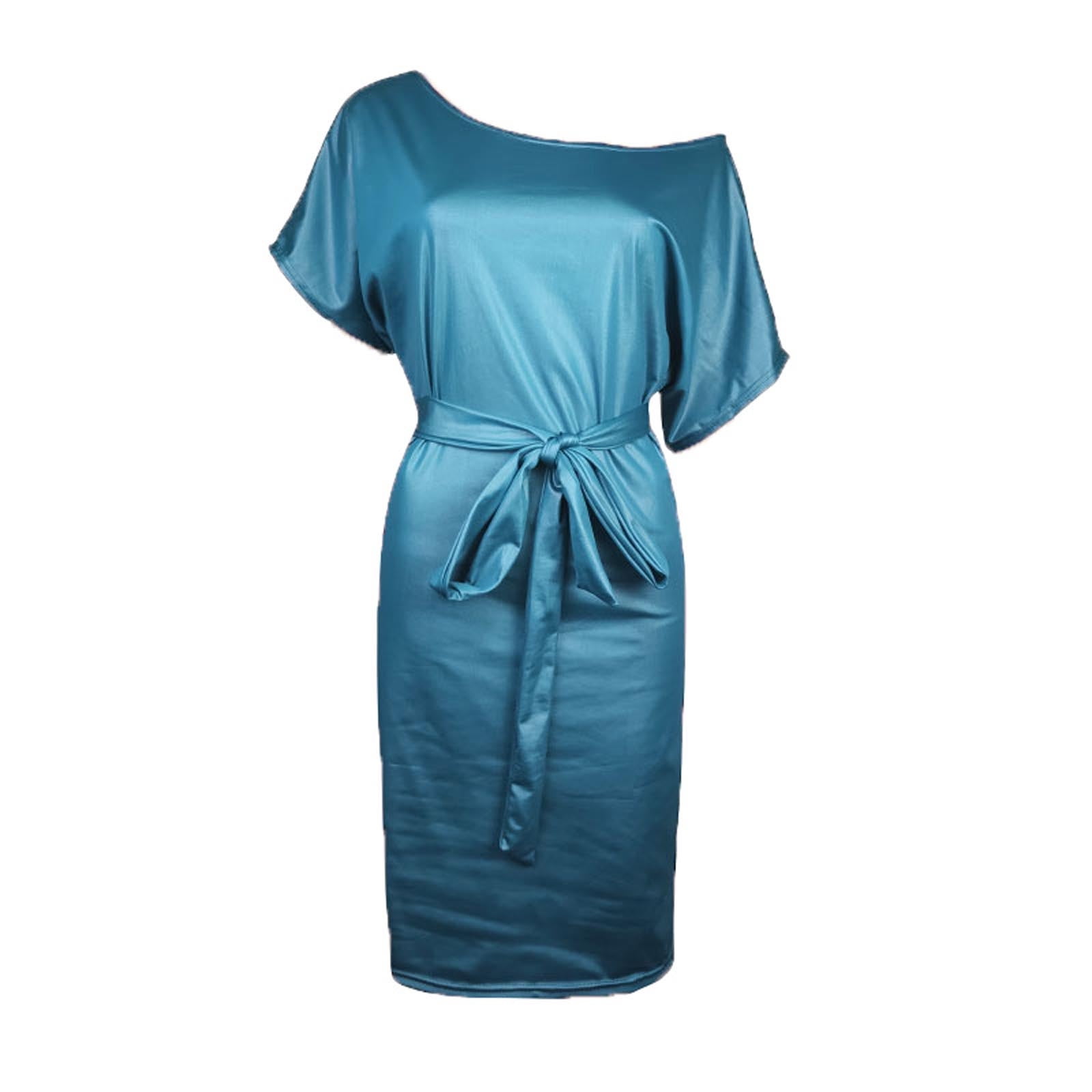 solid faux leather tie waist sheath dress Faux Leather Zip-Front Midi Dress | Built-In Shapewear main image 0