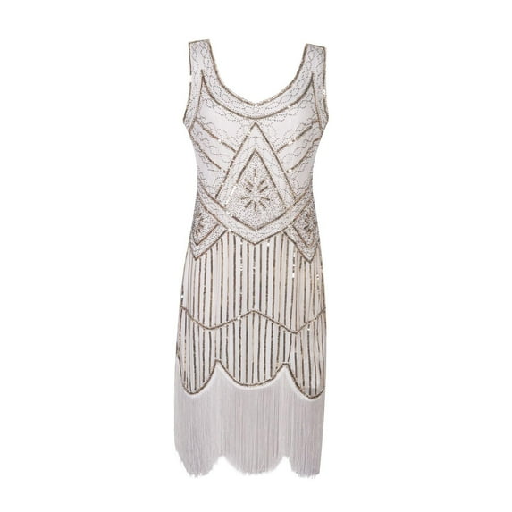 XFLWAM Women's Flapper Dresses 1920s Beaded Fringed Great Gatsby Dress Dresses Vintage Inspired Sequin Flapper Dresses