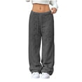 thumbnail image 1 of XFLWAM Women's Fuzzy Plush Pajama Pants Drawstring Elastic Waist Wide Leg Teddy Pj Bottoms Cable Knit Fleece Warm Lounge Pants, 1 of 6