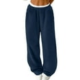 thumbnail image 1 of XFLWAM Women's Fuzzy Plush Pajama Pants Fleece Lined Elastic Waist Wide Leg Lounge Pants Casual Winter Pj Bottoms, 1 of 7