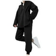 thumbnail image 1 of XFLWAM Women's Half Zip 2 Piece Outfits Long Sleeve Pullover Sweatshirt and Jogger Sweatpants Tracksuit Sweatsuit Lounge Sets with Pockets Black S, 1 of 8