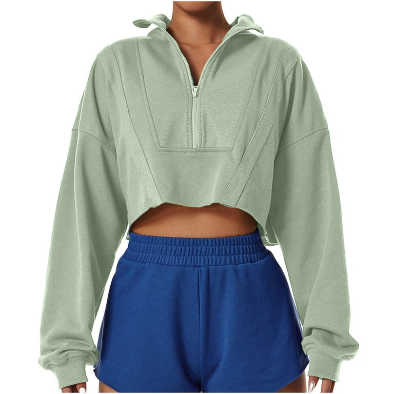 Crop top quarter zip sale